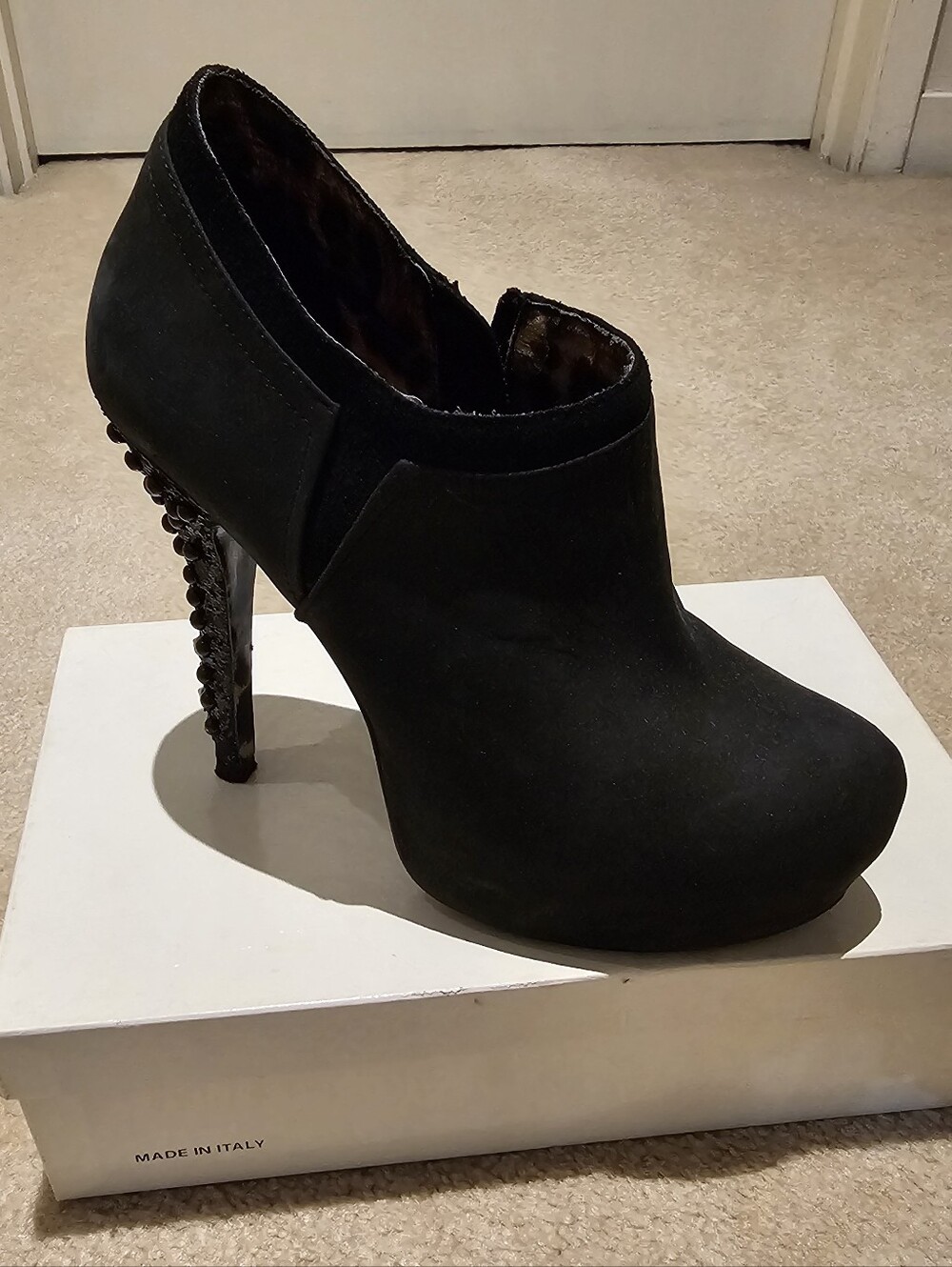 Betsey JOHNSON couture Platform Booties Black Suede Size 7